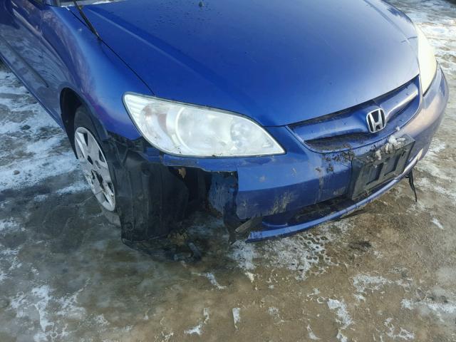 1HGES16365L020655 - 2005 HONDA CIVIC DX V BLUE photo 9