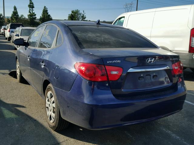 KMHDU4AD6AU059378 - 2010 HYUNDAI ELANTRA BL BLUE photo 3