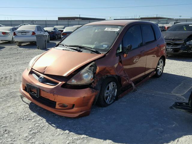 JHMGD37638S056009 - 2008 HONDA FIT SPORT ORANGE photo 2