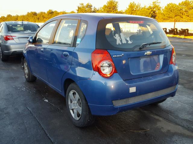 KL1TD66E99B310602 - 2009 CHEVROLET AVEO LS BLUE photo 3