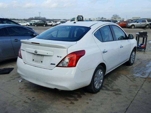 3N1CN7AP6EL832538 - 2014 NISSAN VERSA S WHITE photo 4