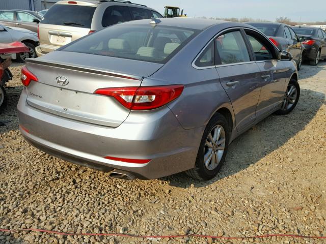 5NPE24AF2FH197551 - 2015 HYUNDAI SONATA SE GRAY photo 4