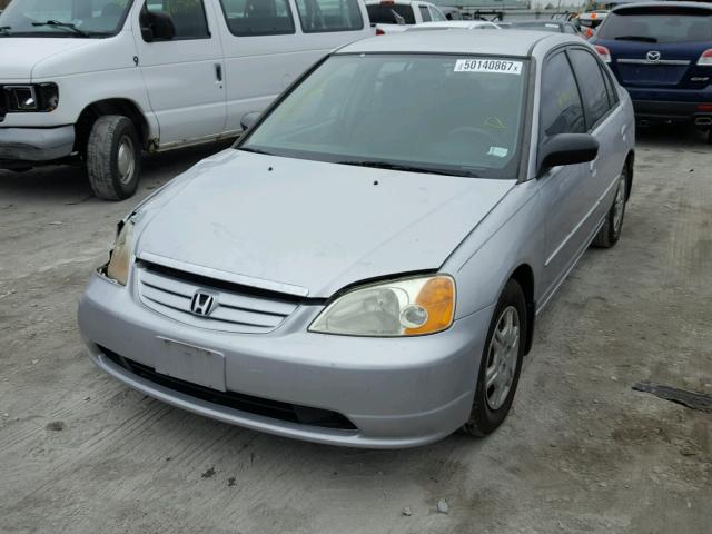 1HGES16642L034088 - 2002 HONDA CIVIC LX SILVER photo 2