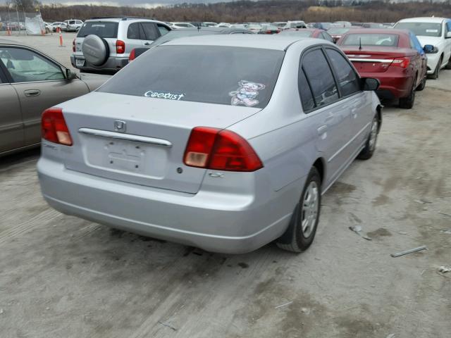 1HGES16642L034088 - 2002 HONDA CIVIC LX SILVER photo 4