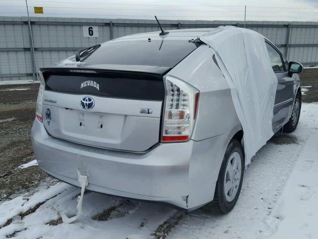 JTDKN3DU8B1369890 - 2011 TOYOTA PRIUS SILVER photo 4