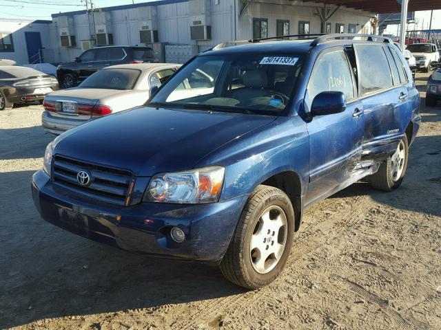 JTEEP21A060173140 - 2006 TOYOTA HIGHLANDER BLUE photo 2