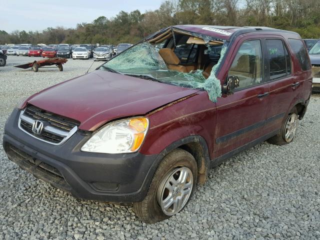 JHLRD78853C038375 - 2003 HONDA CR-V EX MAROON photo 2