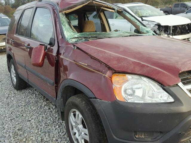 JHLRD78853C038375 - 2003 HONDA CR-V EX MAROON photo 9