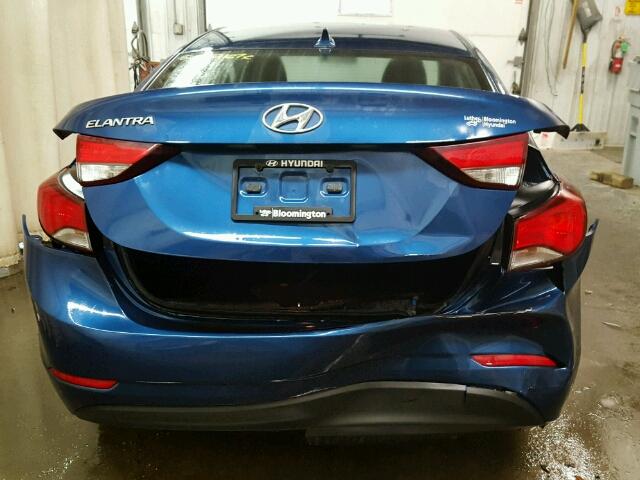 KMHDH4AE1EU142879 - 2014 HYUNDAI ELANTRA SE BLUE photo 9