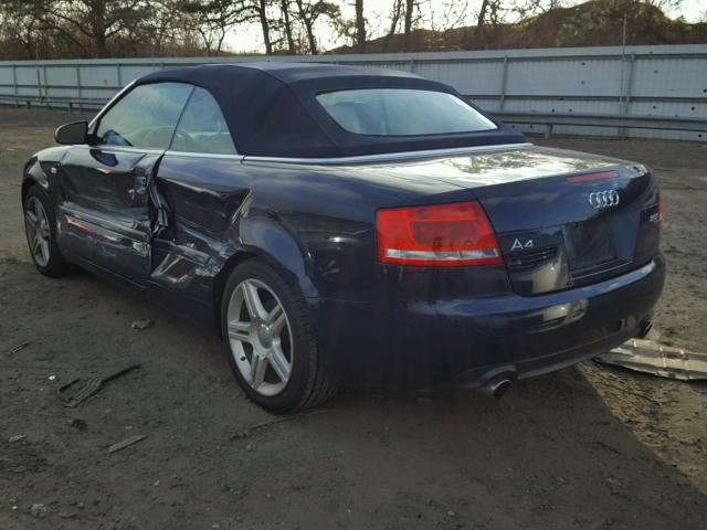 WAUDF48HX8K014440 - 2008 AUDI A4 2.0T CA BLUE photo 3