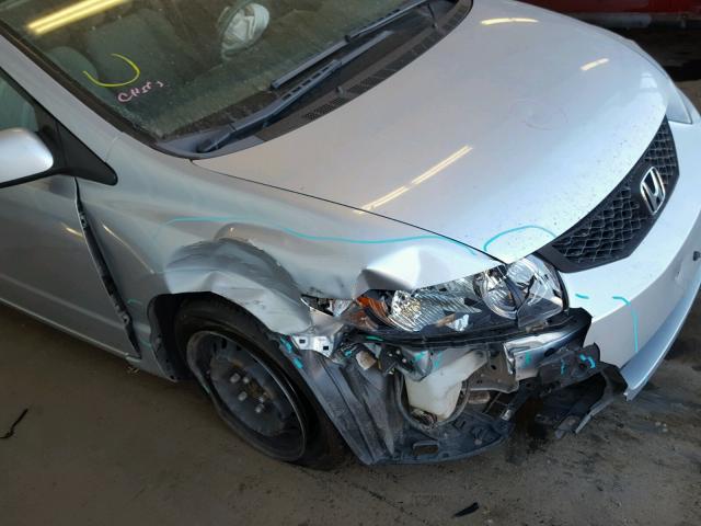 2HGFG1B66AH510235 - 2010 HONDA CIVIC LX SILVER photo 9