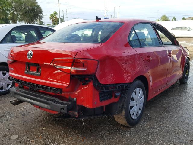 3VW2K7AJXFM299776 - 2015 VOLKSWAGEN JETTA BASE 红色 照片 4