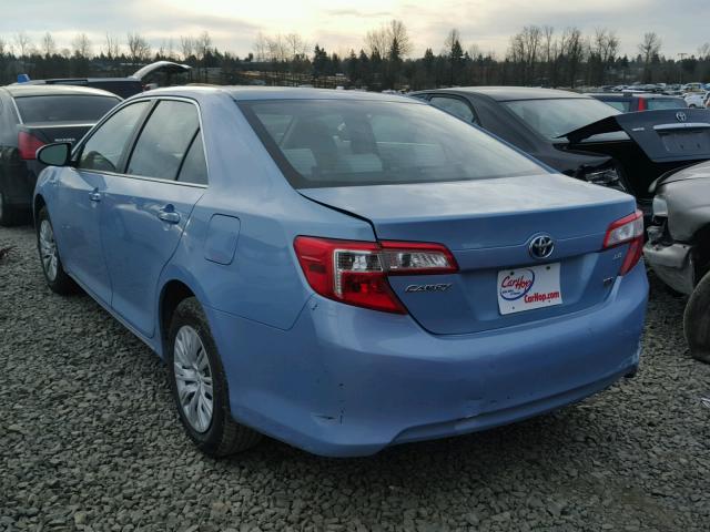 4T1BD1FKXDU066576 - 2013 TOYOTA CAMRY HYBR BLUE photo 3