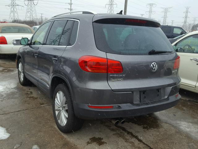 WVGBV7AX4CW003334 - 2012 VOLKSWAGEN TIGUAN S GRAY photo 3