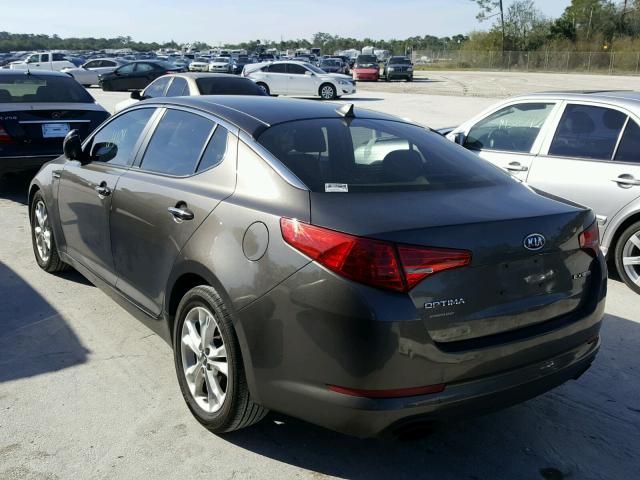 KNAGN4A61B5141480 - 2011 KIA OPTIMA EX GRAY photo 3