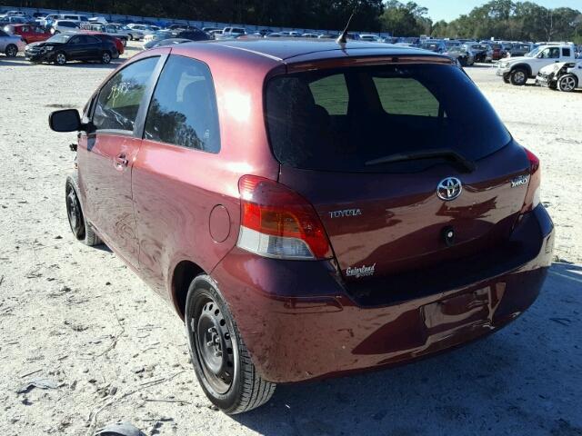 JTDJT4K3XA5320974 - 2010 TOYOTA YARIS MAROON photo 3