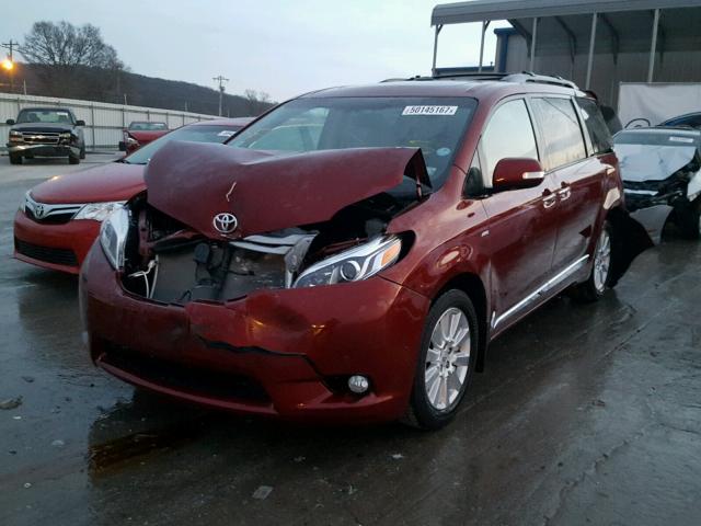 5TDDZ3DC4HS152997 - 2017 TOYOTA SIENNA XLE MAROON photo 2