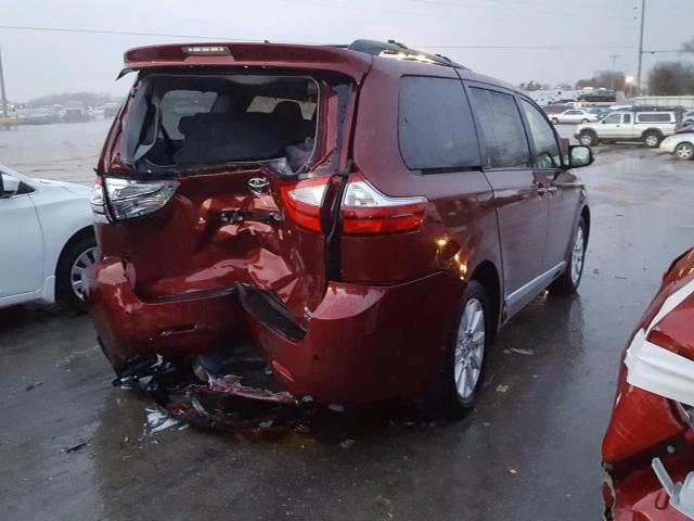 5TDDZ3DC4HS152997 - 2017 TOYOTA SIENNA XLE MAROON photo 4