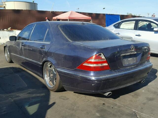 WDBNG75J5YA058136 - 2000 MERCEDES-BENZ S 500 BLUE photo 3