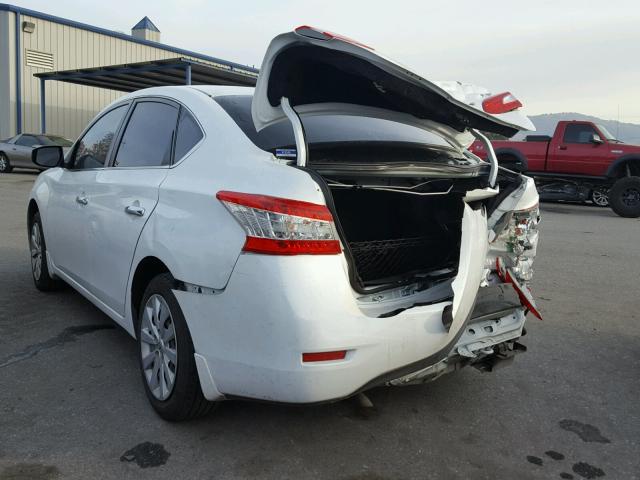 3N1AB7APXFY319278 - 2015 NISSAN SENTRA S WHITE photo 3