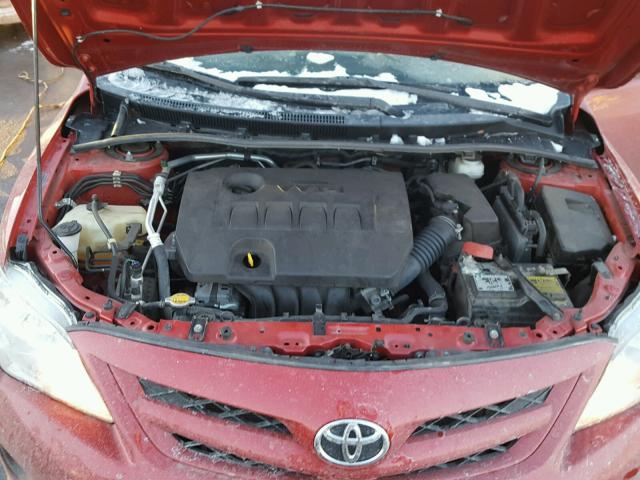 2T1BU4EE3BC726162 - 2011 TOYOTA COROLLA BA RED photo 7