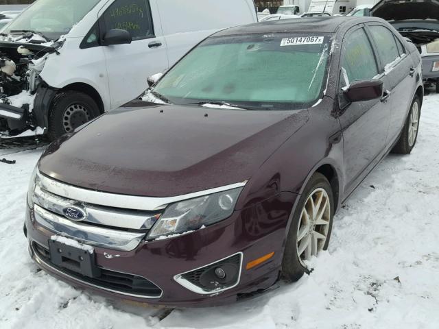 3FAHP0CG3CR288033 - 2012 FORD FUSION SEL BURGUNDY photo 2