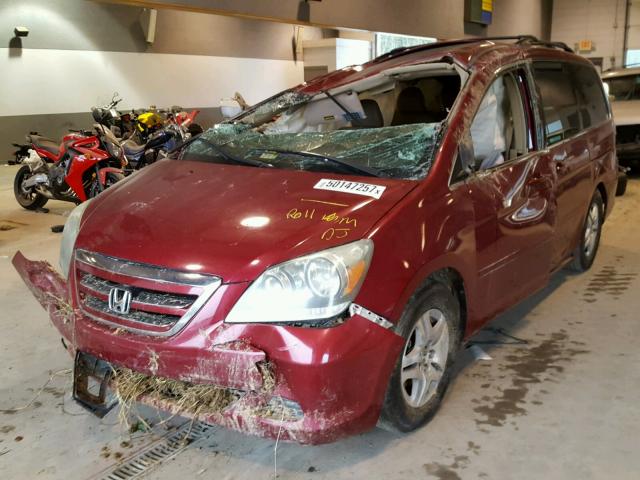 5FNRL38656B419142 - 2006 HONDA ODYSSEY EX BURGUNDY photo 2