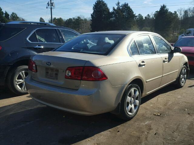 KNAGE123685268530 - 2008 KIA OPTIMA LX TAN photo 4