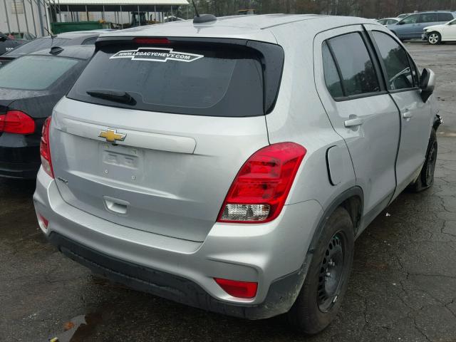 3GNCJKSB4HL229792 - 2017 CHEVROLET TRAX LS SILVER photo 4