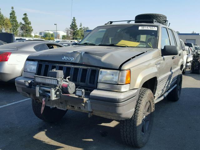 1J4GZ58S2SC727532 - 1995 JEEP GRAND CHER GRAY photo 2