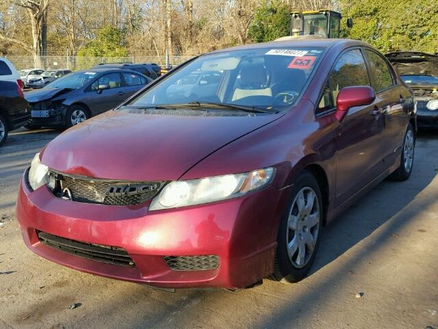 2HGFA1F52AH546796 - 2010 HONDA CIVIC LX MAROON photo 2