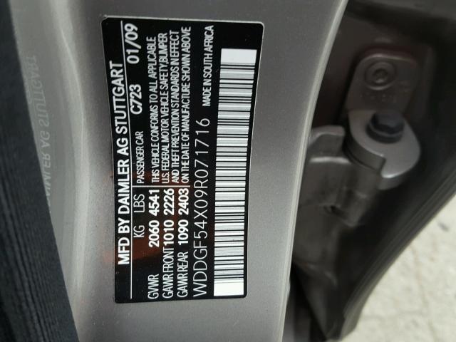 WDDGF54X09R071716 - 2009 MERCEDES-BENZ C 300 银色 照片 10