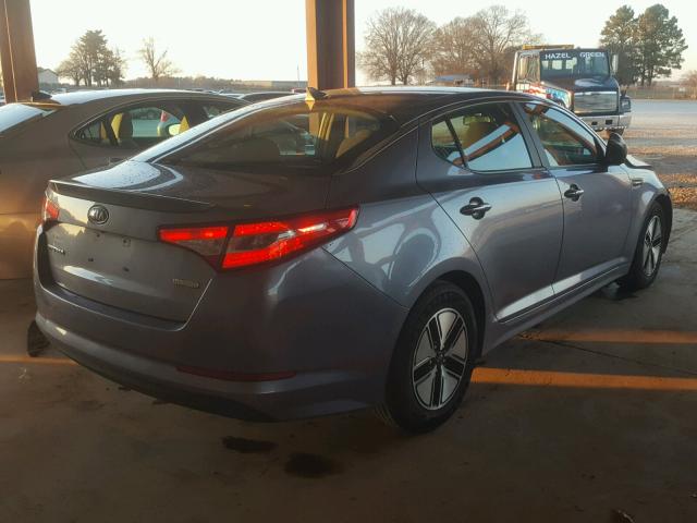 KNAGM4AD7B5008014 - 2011 KIA OPTIMA HYB BLUE photo 4