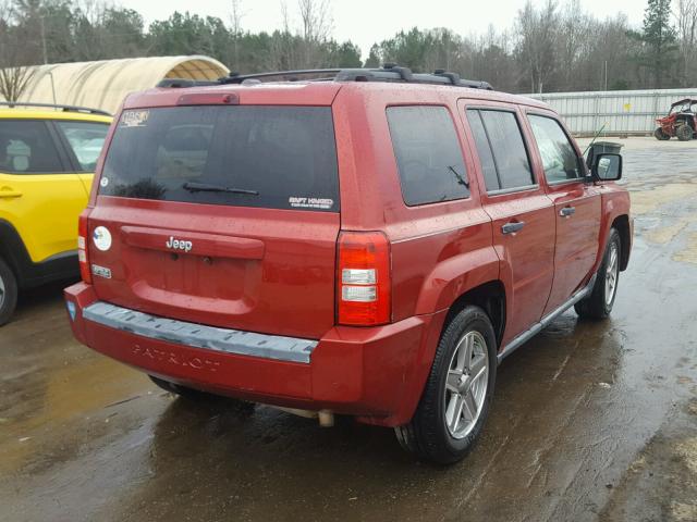 1J8FT28W78D519324 - 2008 JEEP PATRIOT SP RED photo 4