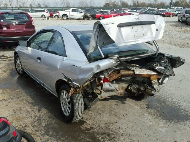 1HGEM22751L041497 - 2001 HONDA CIVIC HX SILVER photo 3