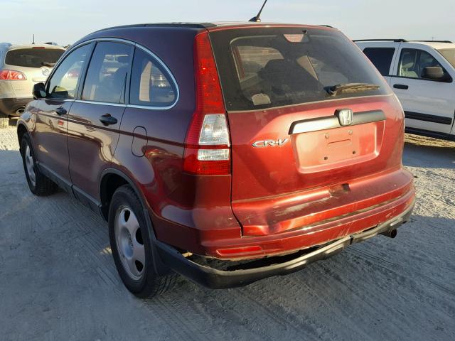 5J6RE3H36AL035340 - 2010 HONDA CR-V LX RED photo 3