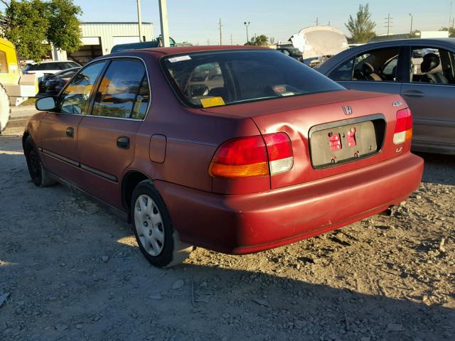 1HGEJ6675WL022241 - 1998 HONDA CIVIC LX RED photo 3