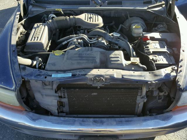 1B7GL22X31S108744 - 2001 DODGE DAKOTA BLUE photo 7