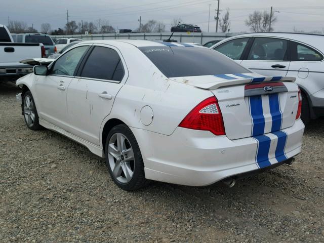 3FAHP0KC7CR259309 - 2012 FORD FUSION SPO WHITE photo 3