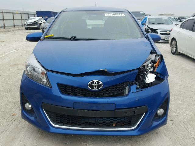 JTDKTUD38ED590962 - 2014 TOYOTA YARIS BLUE photo 9