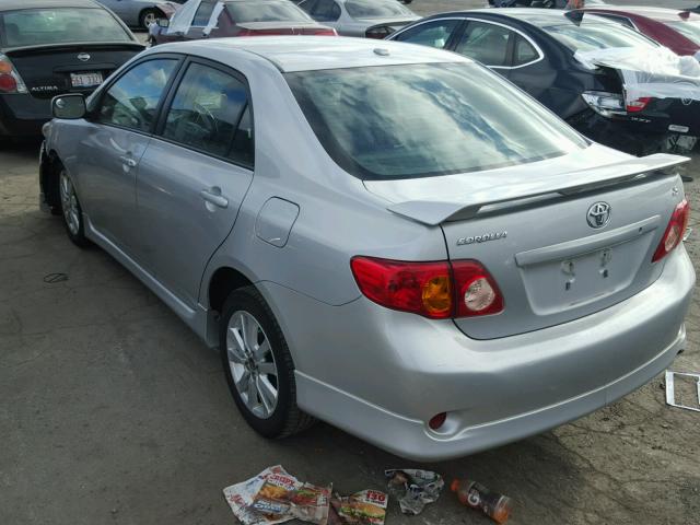 1NXBU40E89Z019025 - 2009 TOYOTA COROLLA BA SILVER photo 3