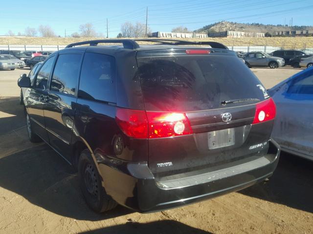 5TDZK23C18S209792 - 2008 TOYOTA SIENNA CE BLACK photo 3