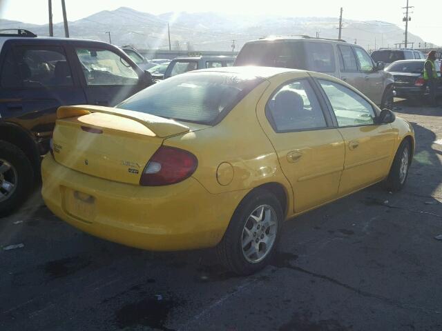 1B3ES56C82D612023 - 2002 DODGE NEON ES YELLOW photo 4