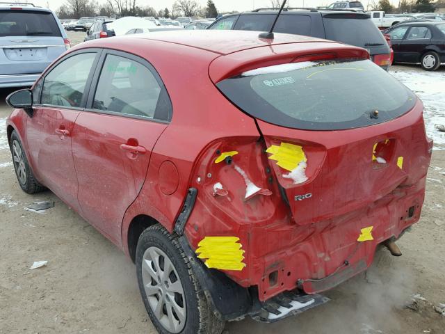 KNADM5A33D6239229 - 2013 KIA RIO LX RED photo 3