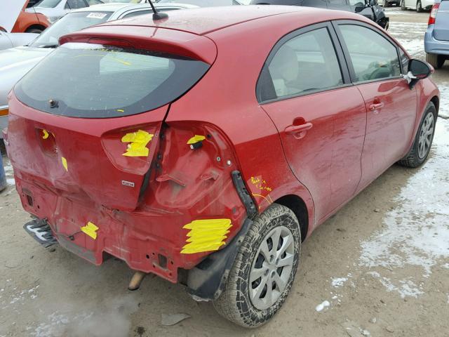 KNADM5A33D6239229 - 2013 KIA RIO LX RED photo 4