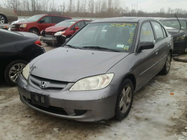 2HGES26725H506773 - 2005 HONDA CIVIC EX GRAY photo 2