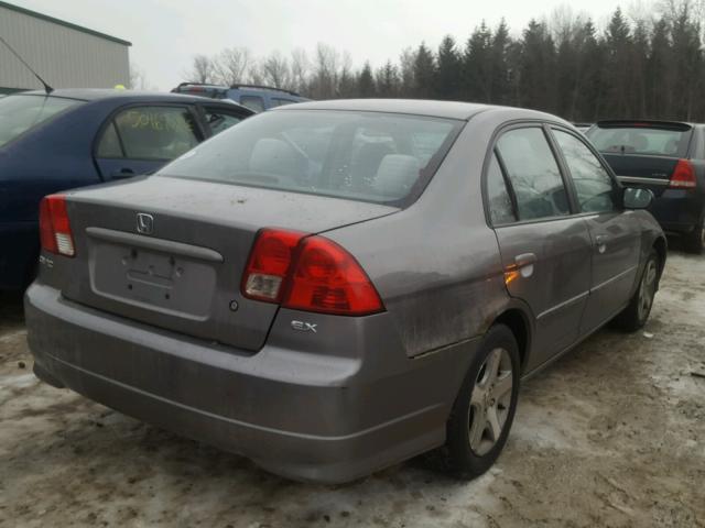 2HGES26725H506773 - 2005 HONDA CIVIC EX GRAY photo 4