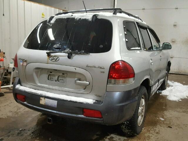 KM8SC73D75U922025 - 2005 HYUNDAI SANTA FE G SILVER photo 4