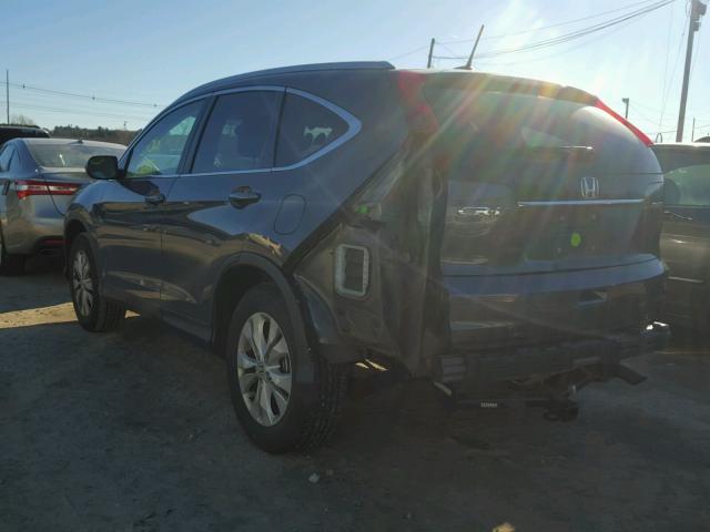 2HKRM4H74DH621299 - 2013 HONDA CR-V EXL GRAY photo 3