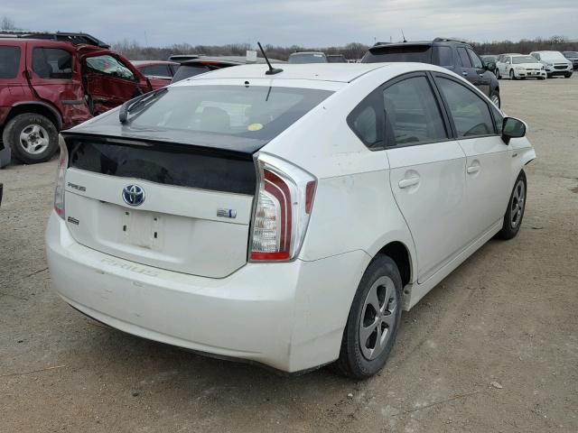 JTDKN3DU3D5547443 - 2013 TOYOTA PRIUS WHITE photo 4